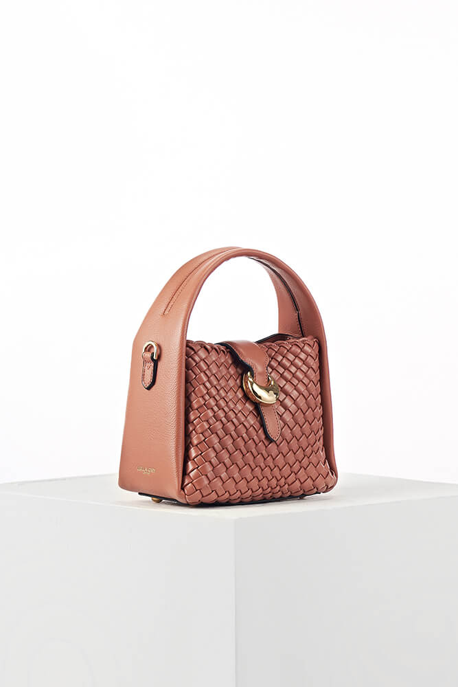 Maggie Tuscan Blush Weave Crossbody