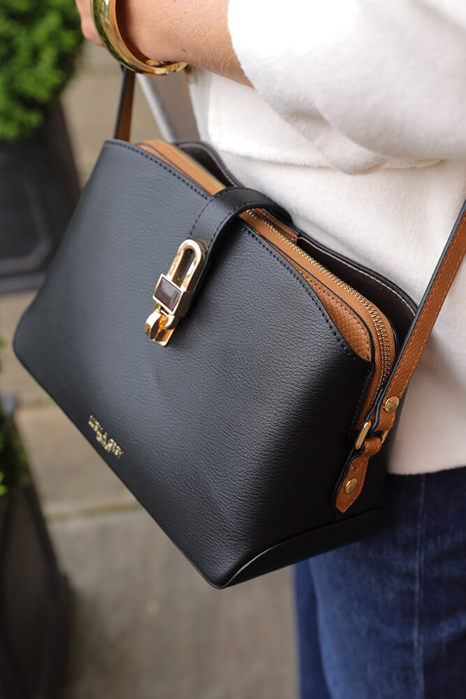 Margy Black Zip Top Crossbody