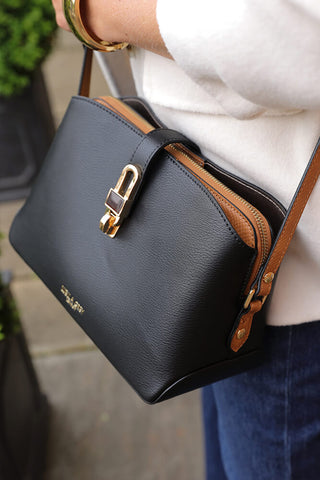 Margy Black Zip Top Crossbody