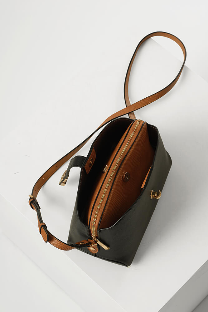 Margy Black Zip Top Crossbody