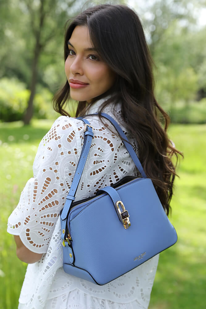 Margy Cornflower Blue Zip Top Crossbody