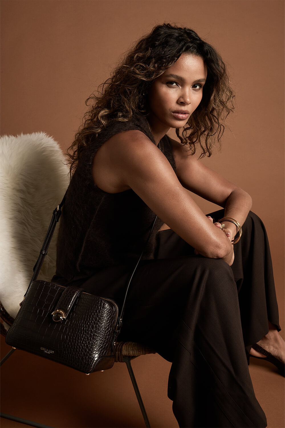Mills Chocolate Croc Crossbody