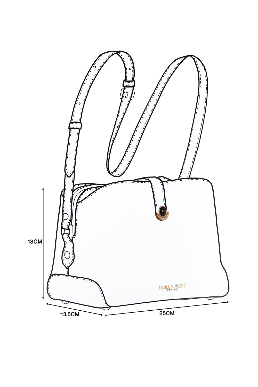 Mills Black Croc Crossbody