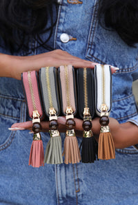 Maeve Mocha Small Tassel Purse