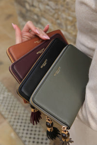 Myrtle Khaki Large Tassel Purse