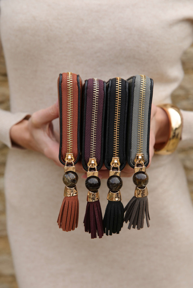 Myrtle Black Large Tassel Purse
