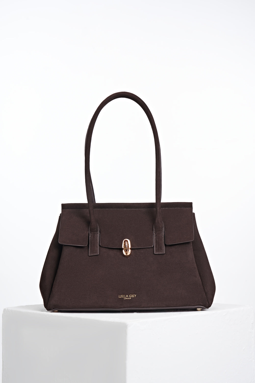 Natalia Chocolate Recycled Suede Tote Bag