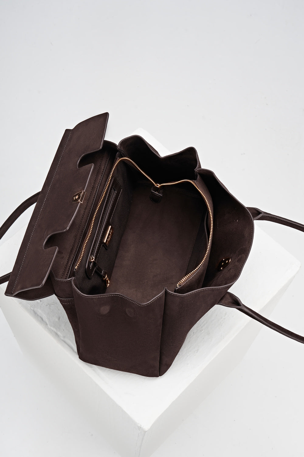 Natalia Chocolate Recycled Suede Tote Bag