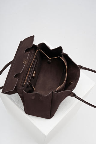 Natalia Chocolate Recycled Suede Tote Bag
