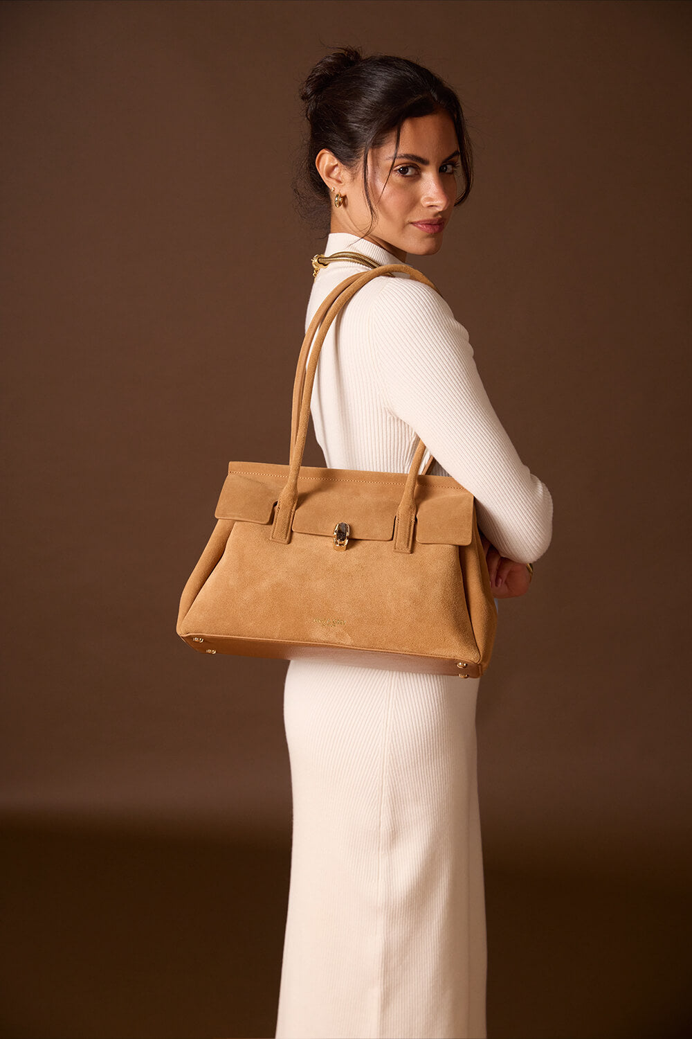 Natalia Tan Recycled Suede Tote Bag