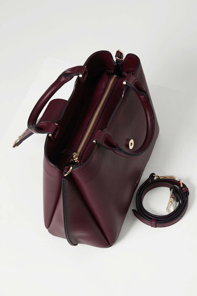 Octavia Plum Three Compartment Work Tote