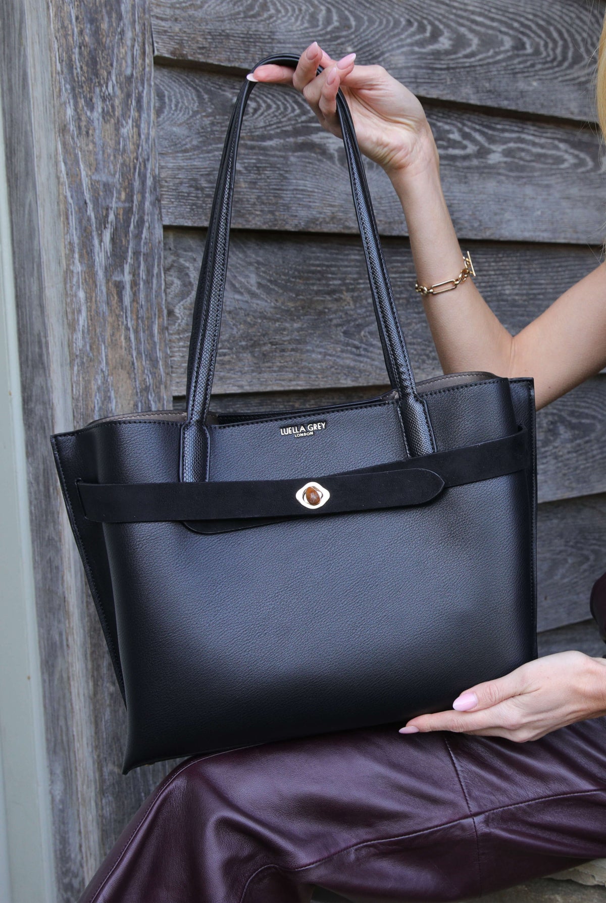 Oriana Black Laptop Tote