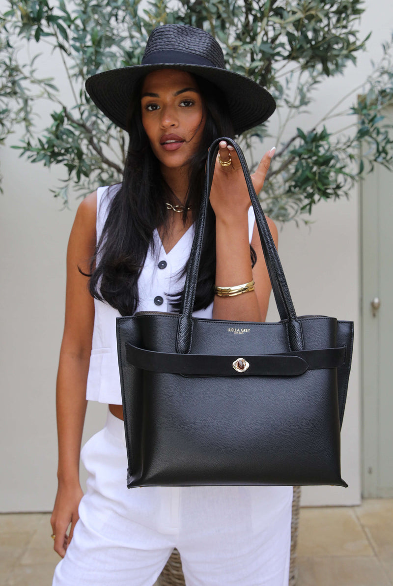 Oriana Black Laptop Tote