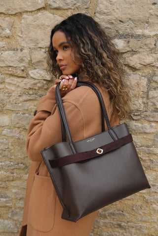 Oriana Chocolate Laptop Tote