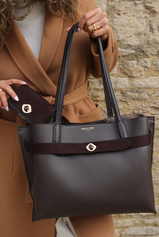 Oriana Chocolate Laptop Tote