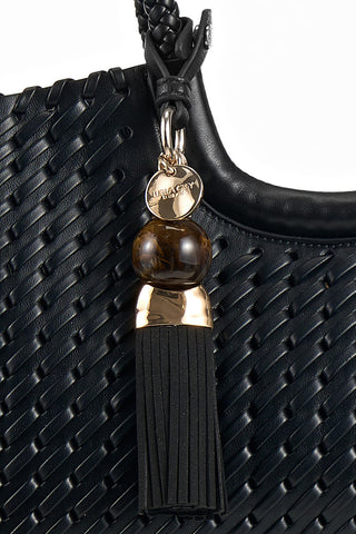 Paige Black Small Whipstitch Tote