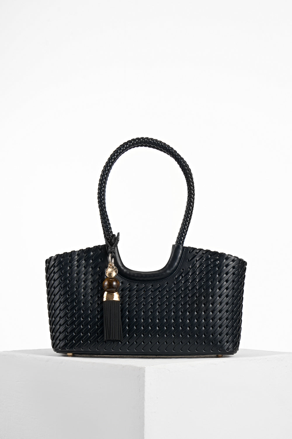 Paige Black Small Whipstitch Tote