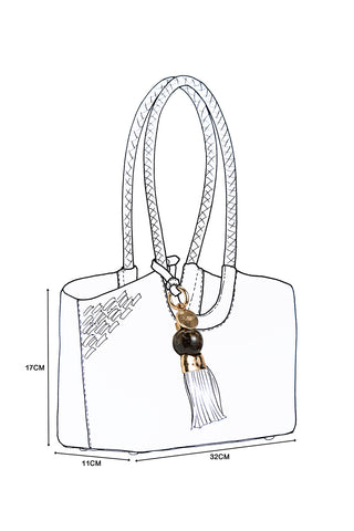 Paige Black Small Whipstitch Tote
