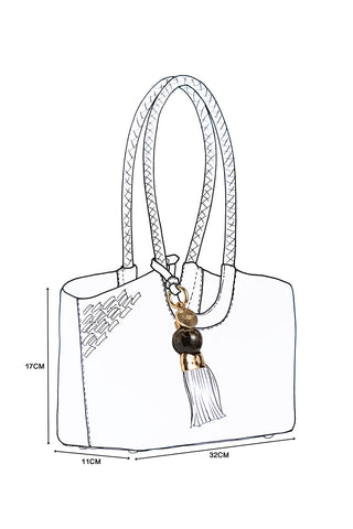 Paige Black Cherry Small Whipstitch Tote