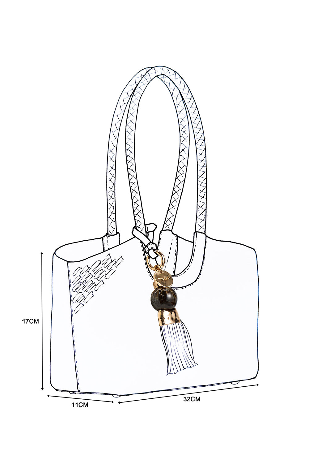 Paige White Small Whipstitch Tote