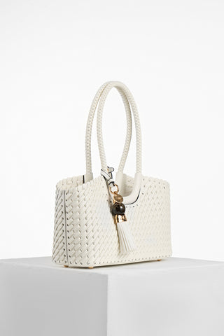 Paige White Small Whipstitch Tote