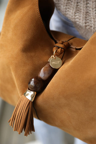 Paloma Camel Suede Fringe Shoulder Bag