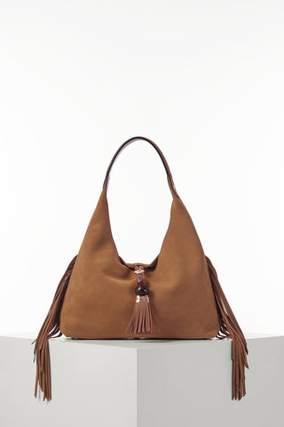 Paloma Tan Suede Fringe Shoulder Bag