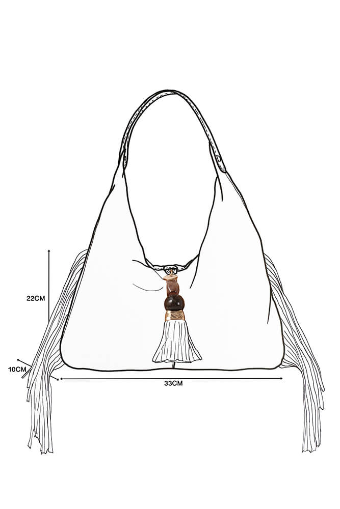 Paloma Camel Suede Fringe Shoulder Bag