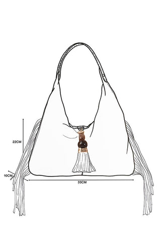 Paloma Camel Suede Fringe Shoulder Bag