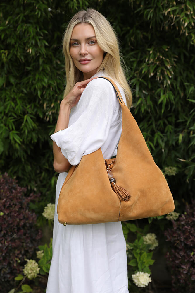 Pandora Tan Suede Hobo