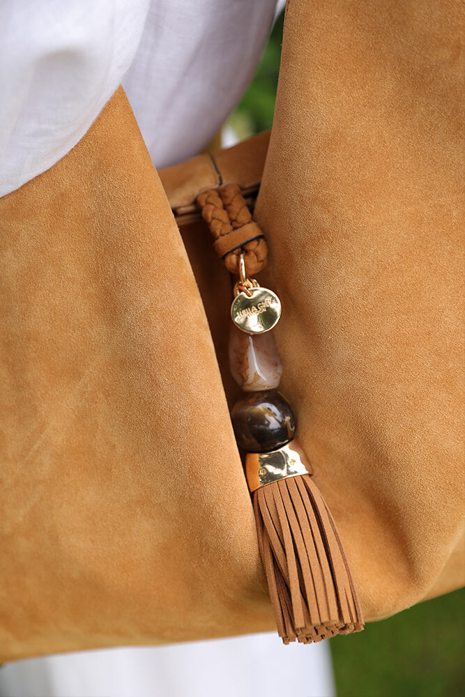 Pandora Camel Suede Hobo