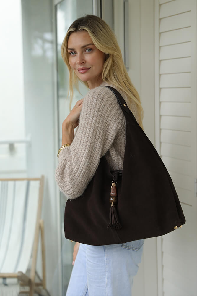 Pandora Chocolate Suede Hobo