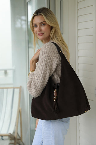 Pandora Chocolate Suede Hobo