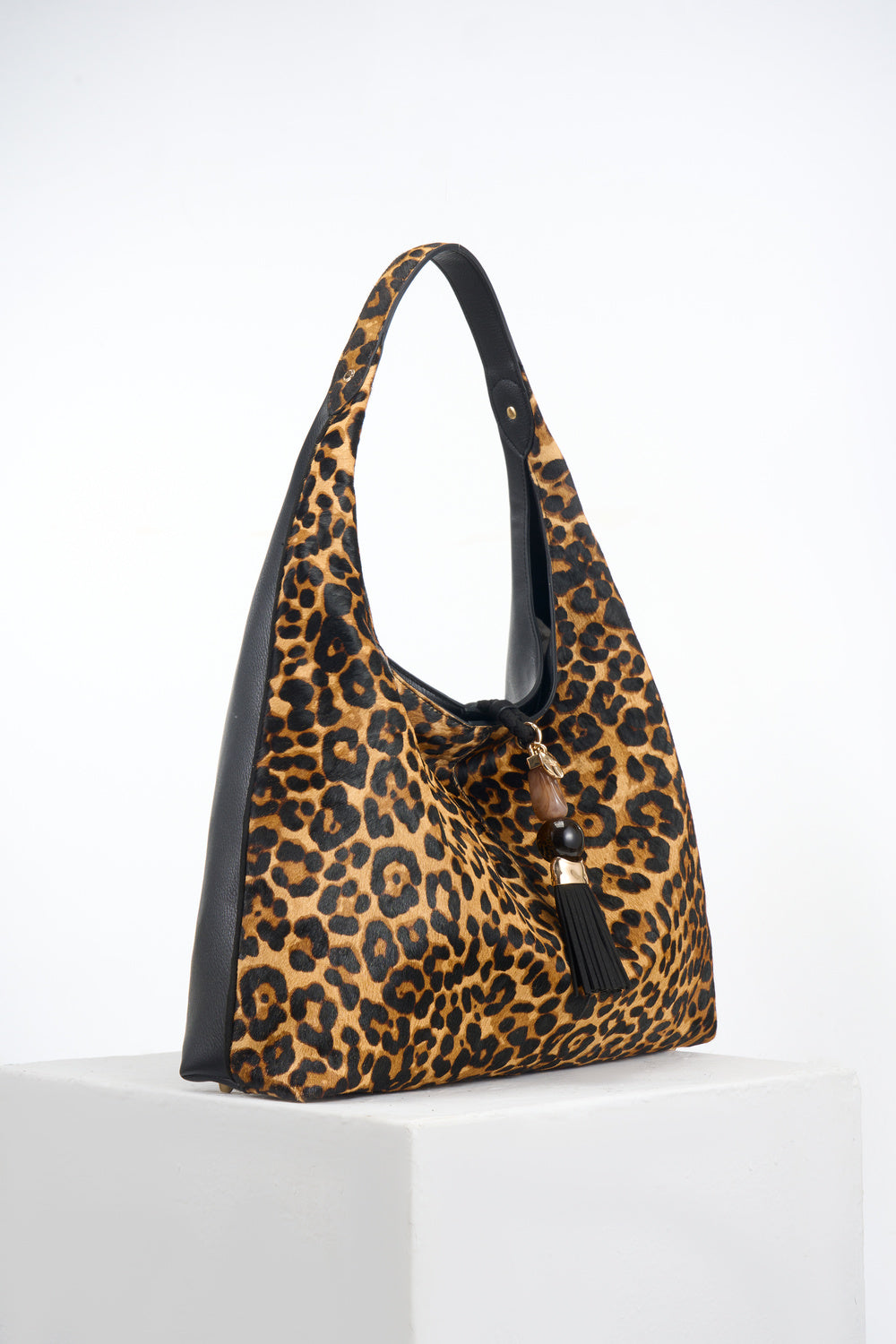 Pandora Leopard Cowhide Slouch Hobo