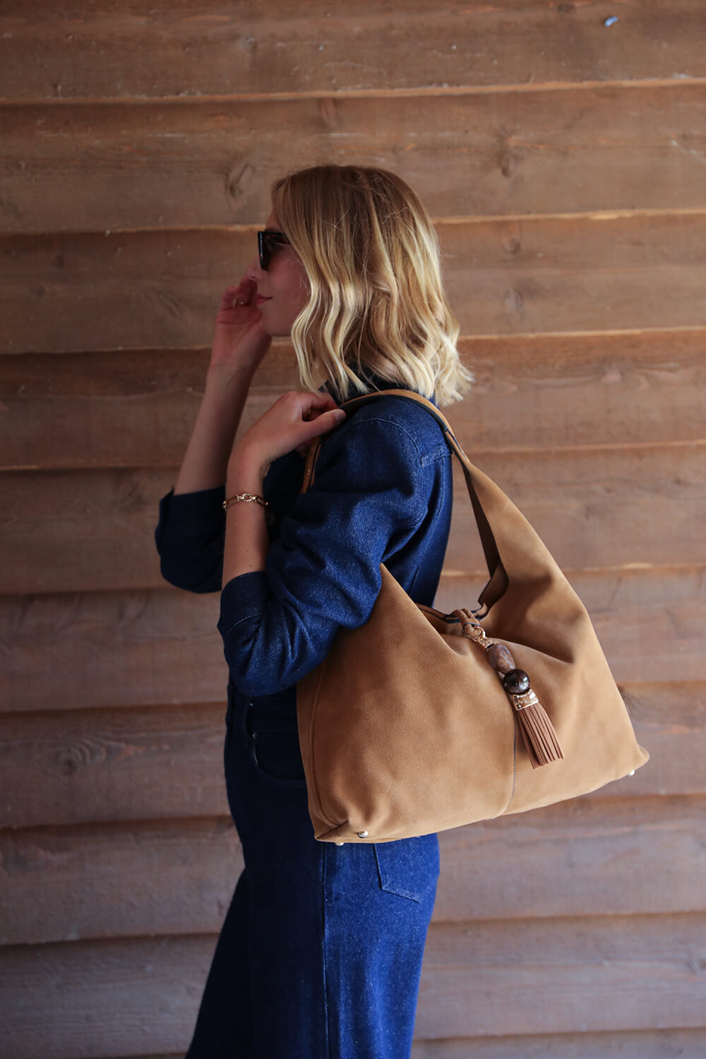 Pandora Tan Suede Hobo