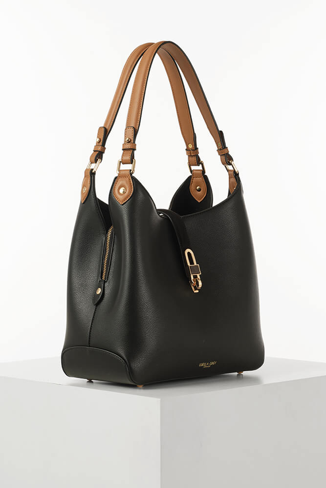 Luella Grey Romany Black Hobo Tote Bag