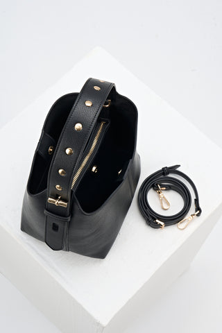 Roxanne Black Recycled Suede Grab Handle Bag