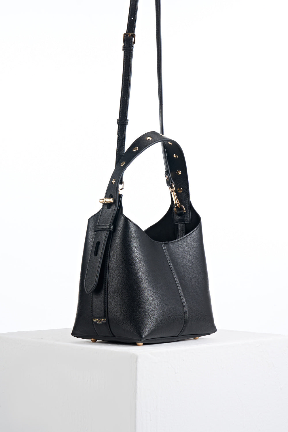 Roxanne Black Recycled Suede Grab Handle Bag
