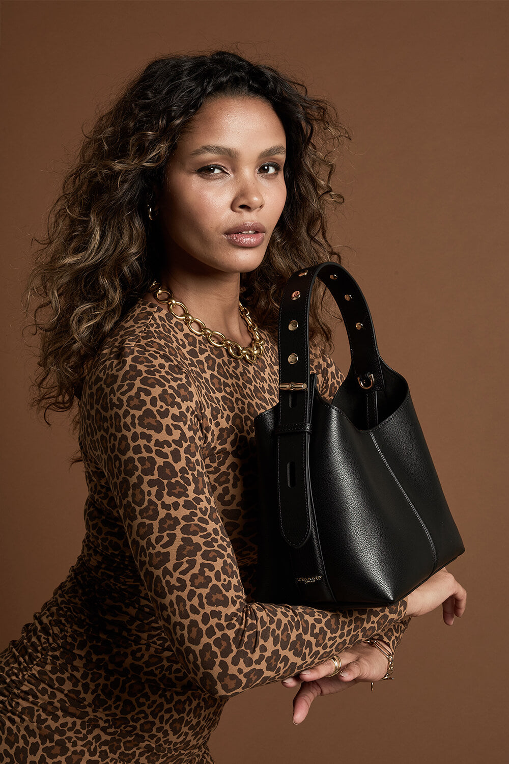 Roxanne Black Recycled Suede Grab Handle Bag