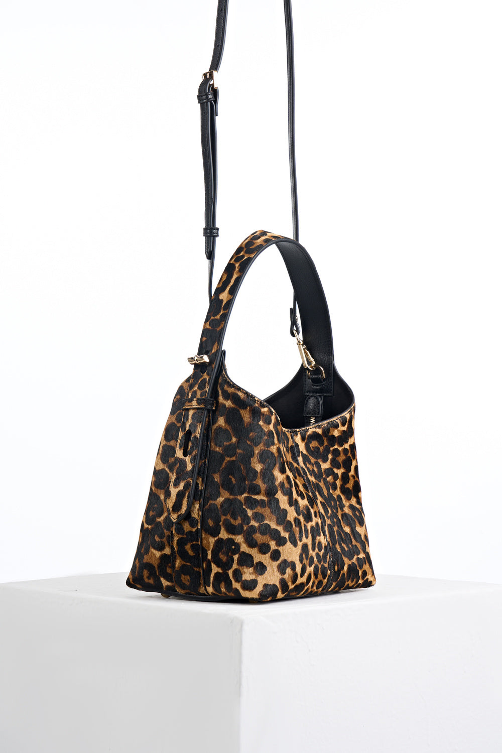 Roxanne Leopard Cowhide Grab Handle Bag