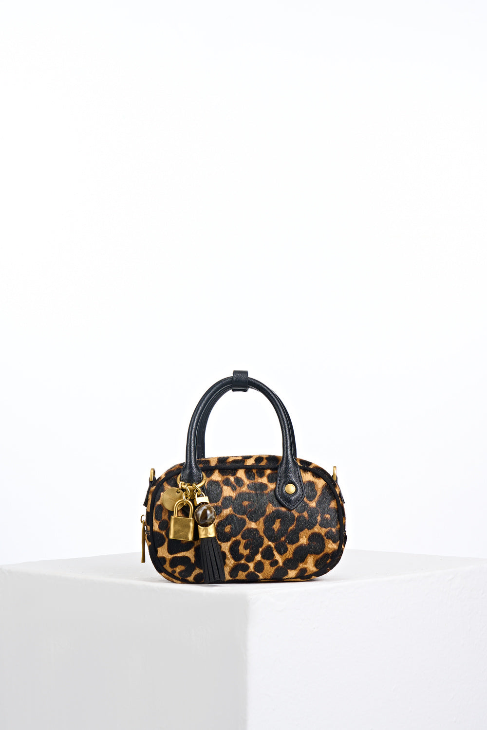Ruthanna Leopard Cowhide Mini Bowler
