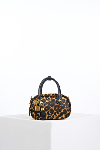 Ruthanna Leopard Cowhide Mini Bowler