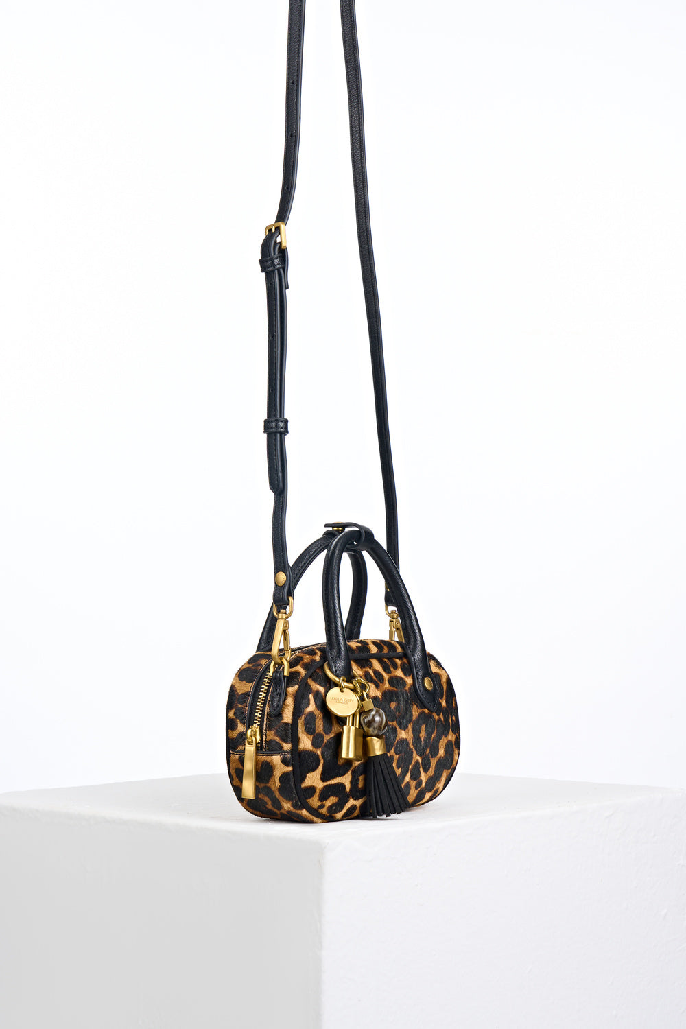 Ruthanna Leopard Cowhide Mini Bowler