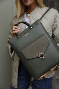 Sally Khaki Laptop Backpack
