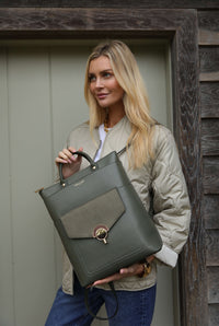 Sally Khaki Laptop Backpack