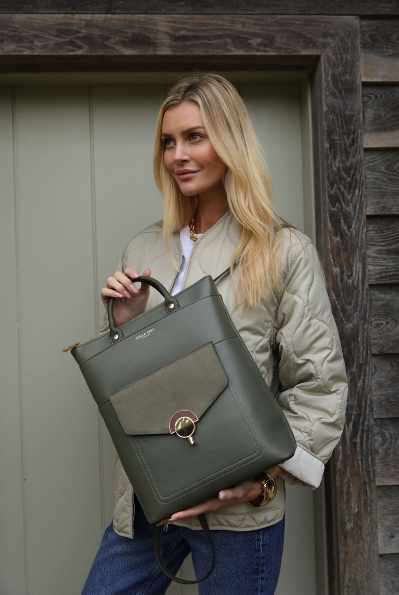 Sally Khaki Laptop Backpack