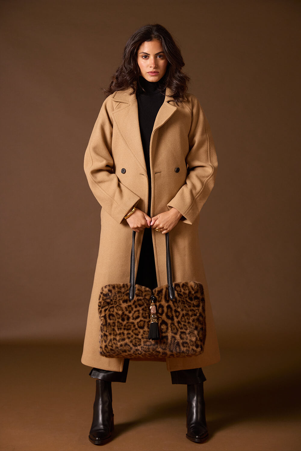 Sandrine Leopard Faux Fur Large Tote