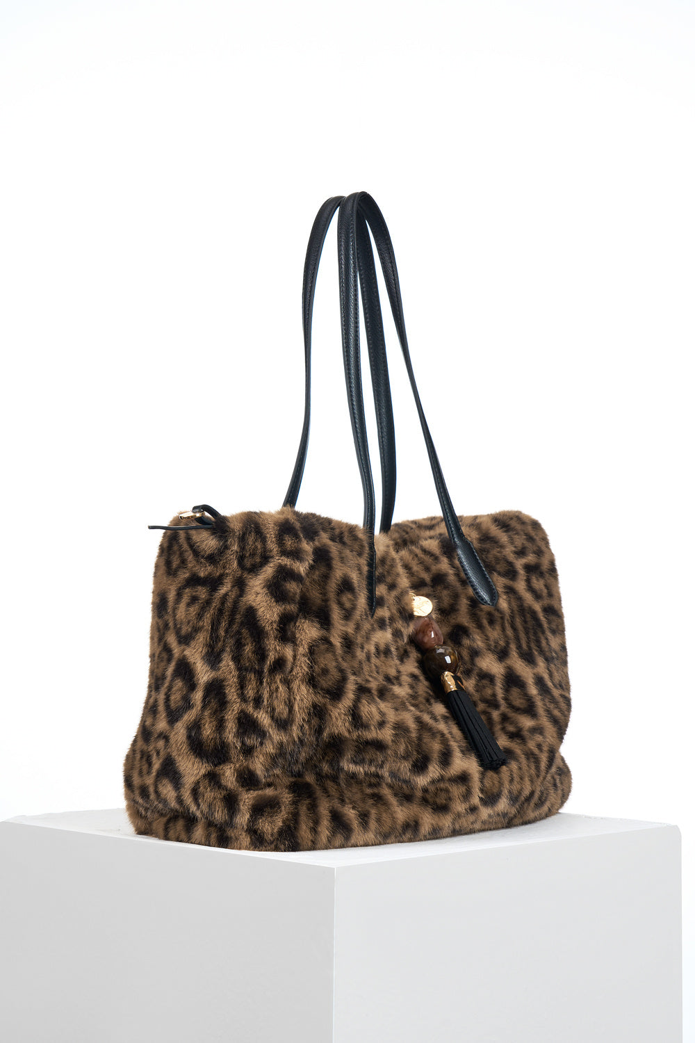 Sandrine Leopard Faux Fur Large Tote