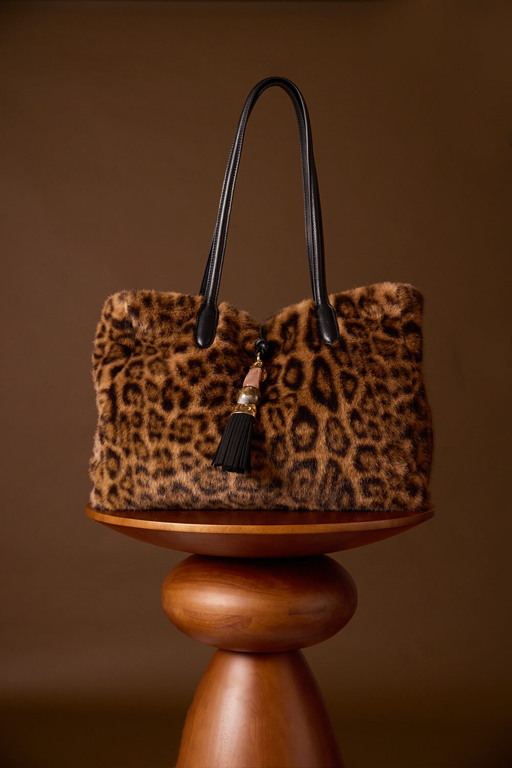 Sandrine Leopard Faux Fur Large Tote