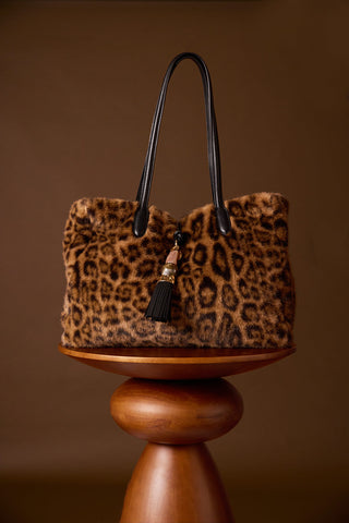 Sandrine Leopard Faux Fur Large Tote